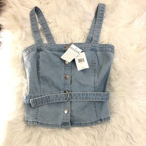 Guess denim belted top
